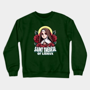 St Therese of Lisieux Little Flower Rose Catholic Saint Crewneck Sweatshirt